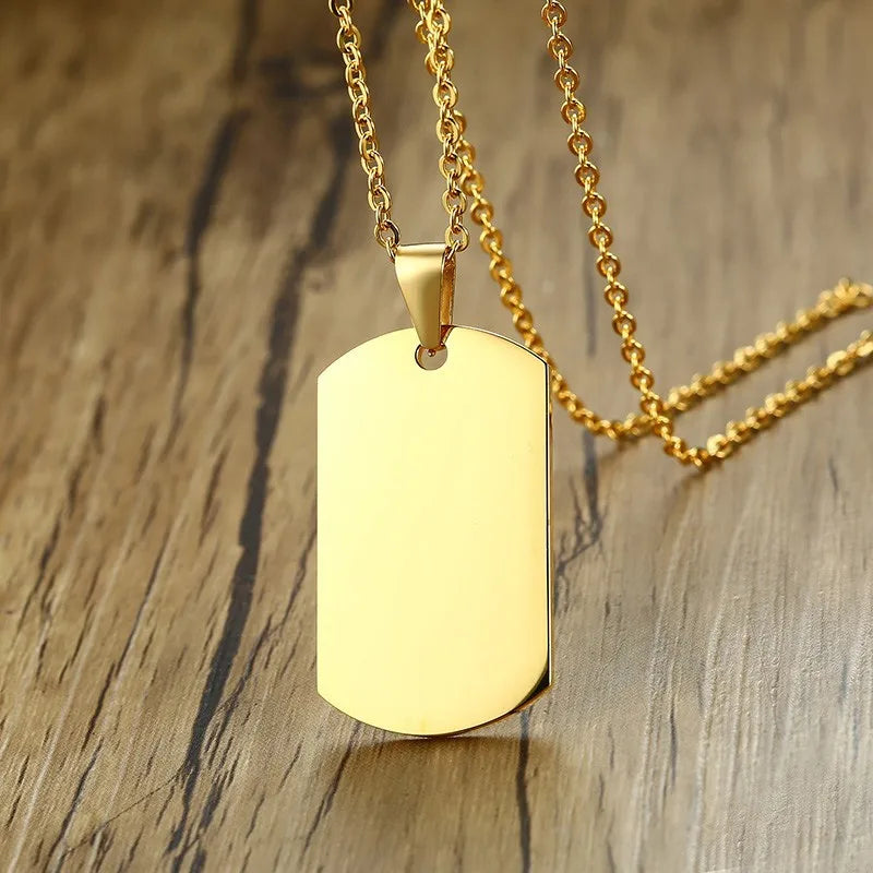 Military Dog Tag Pendant Necklace