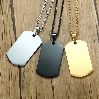 Military Dog Tag Pendant Necklace