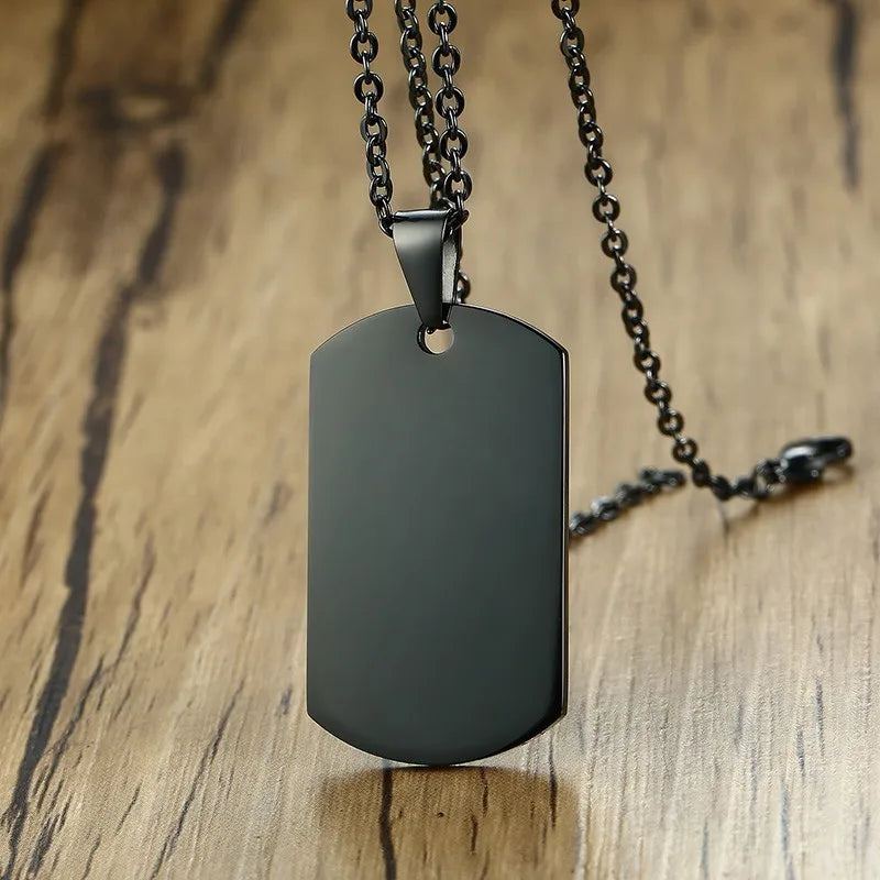 Military Dog Tag Pendant Necklace