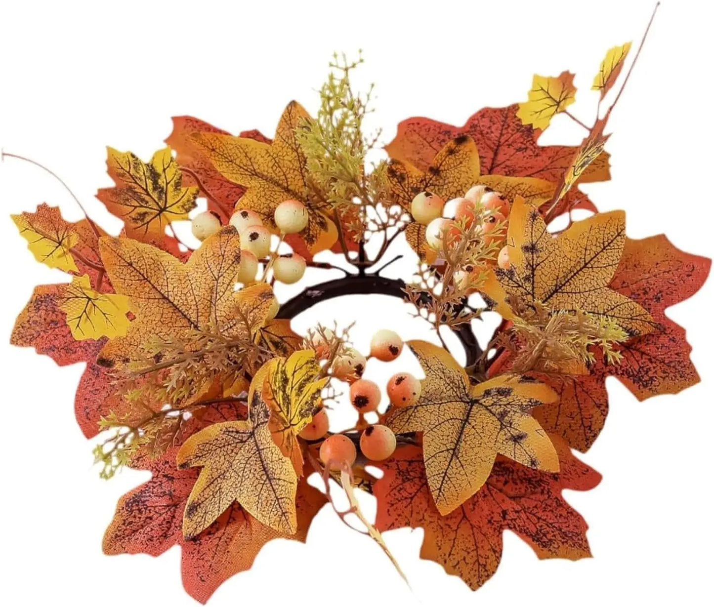 Maple Leaves Wreath Ring Fall Candle Ring