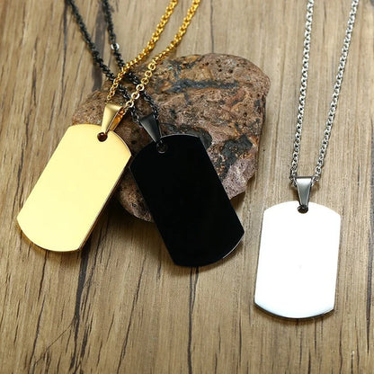 Military Dog Tag Pendant Necklace