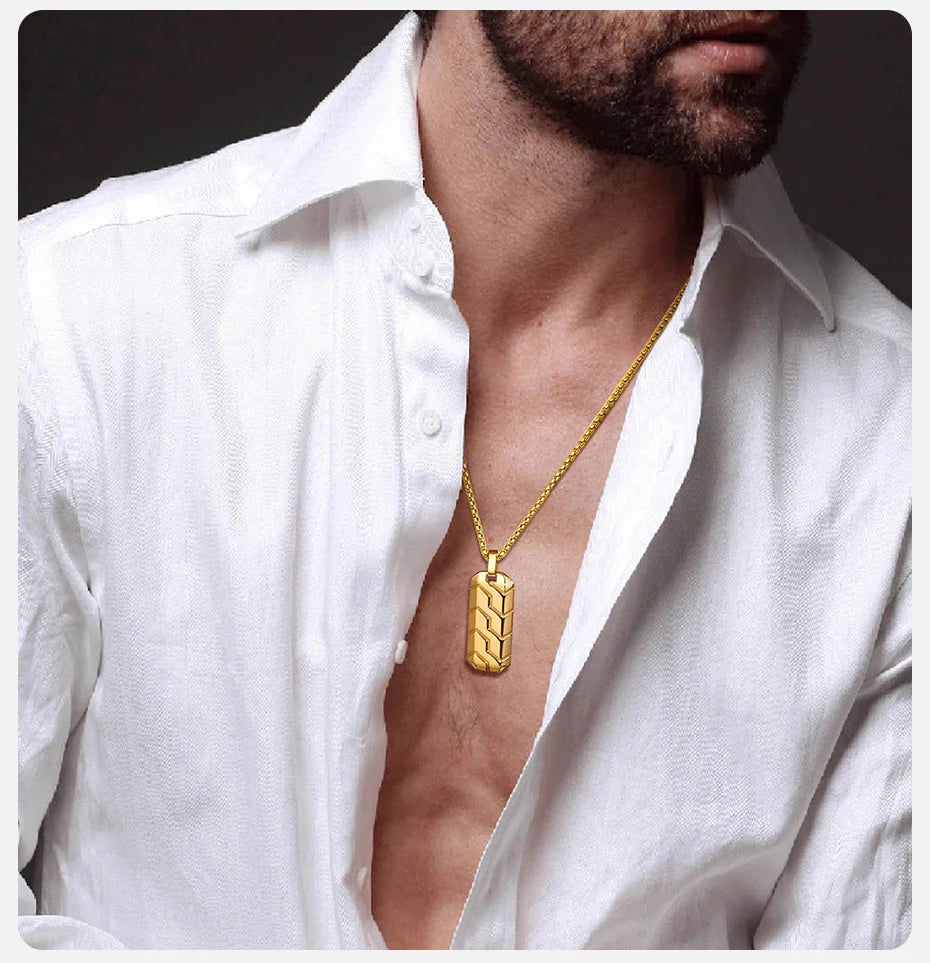 Tire Pattern Necklaces for Men