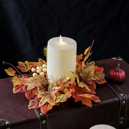 Maple Leaves Wreath Ring Fall Candle Ring