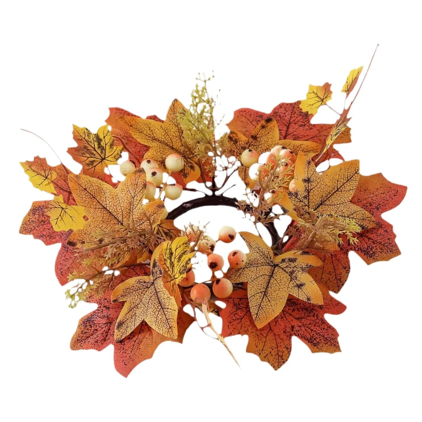 Maple Leaves Wreath Ring Fall Candle Ring